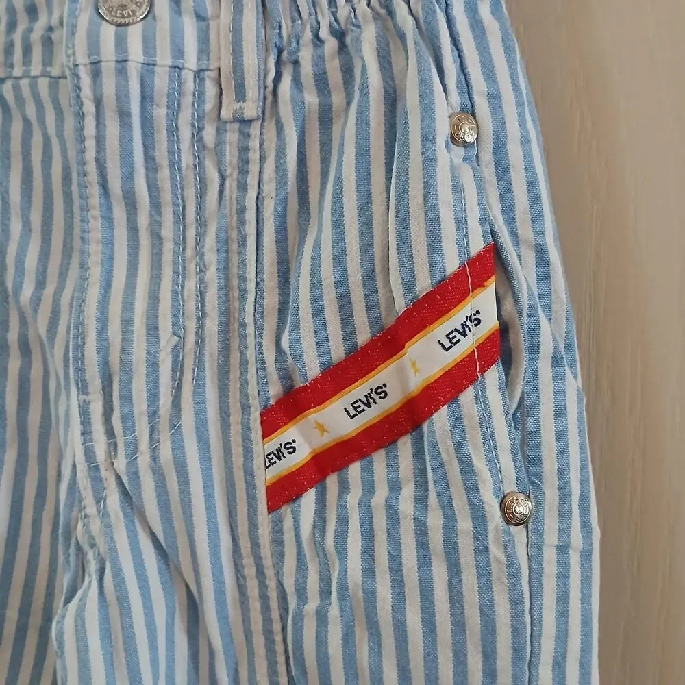 Vintage 80s Little Levi's Hickory Stripe Railroad Striped Pants 3T Retro Stripes
